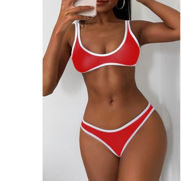 BNWT Zaful Contrast Trim Sport Bikini Set - Picture 2 of 8